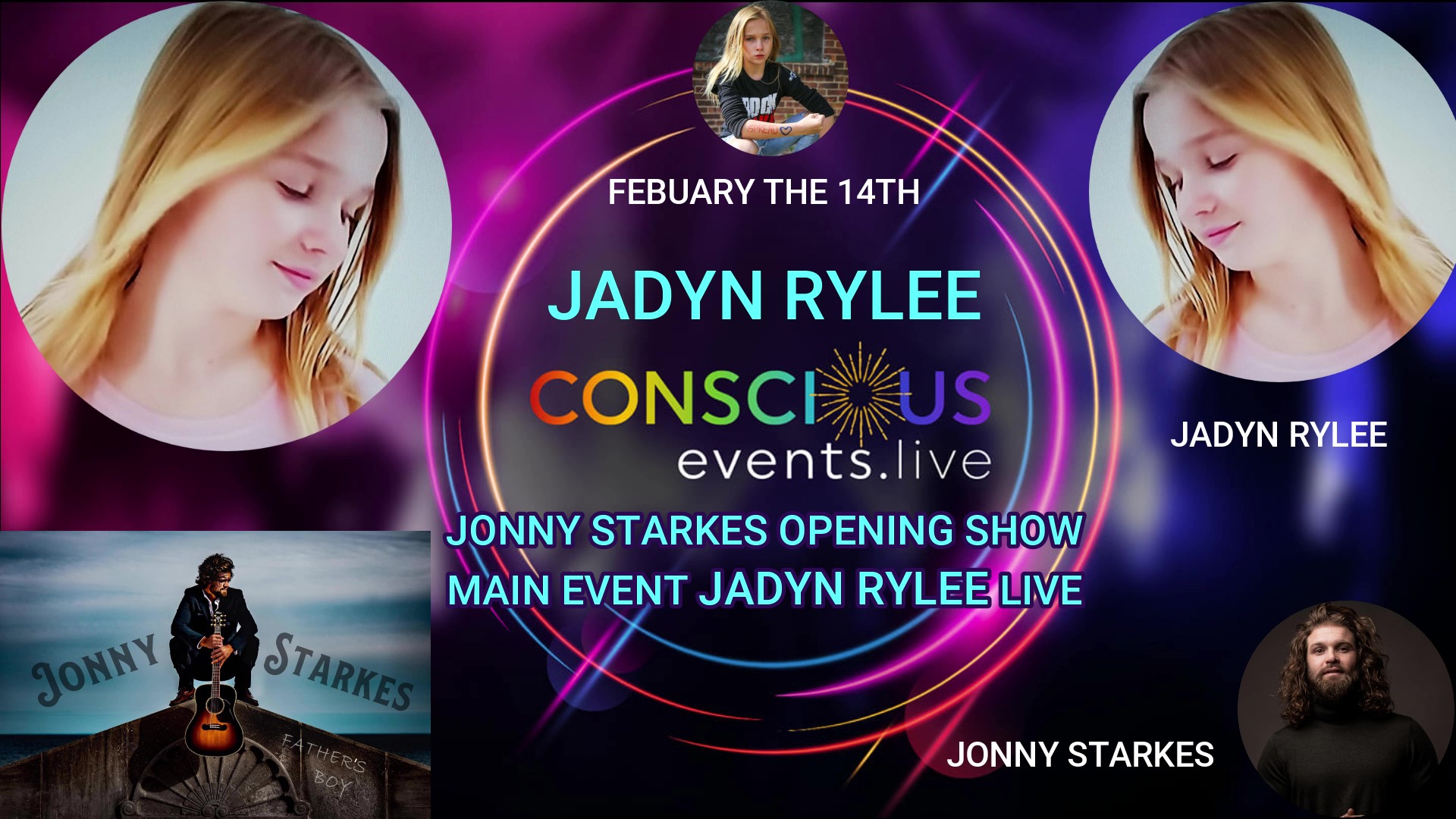 Read more about the article Sunday February 14: Jadyn Rylee & Jonny Starkes! ON-LINE – Live and Interactive Valentine’s Day Musical Celebration